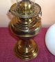 Good Working Duplex Vintage Brass Twin Burner Oil Lamp With Shade And Chimney 20th Century photo 1