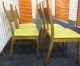 Four Mid Century Modern Wood & Cane Dining Chairs W/ New Deadstock Fabric Danish Post-1950 photo 10