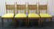 Four Mid Century Modern Wood & Cane Dining Chairs W/ New Deadstock Fabric Danish Post-1950 photo 1