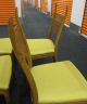 Four Mid Century Modern Wood & Cane Dining Chairs W/ New Deadstock Fabric Danish Post-1950 photo 2