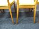 Four Mid Century Modern Wood & Cane Dining Chairs W/ New Deadstock Fabric Danish Post-1950 photo 5
