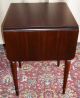 Antique Mahogany Drop Leaf End/ Side Table With 2 Drawers 1900-1950 photo 2