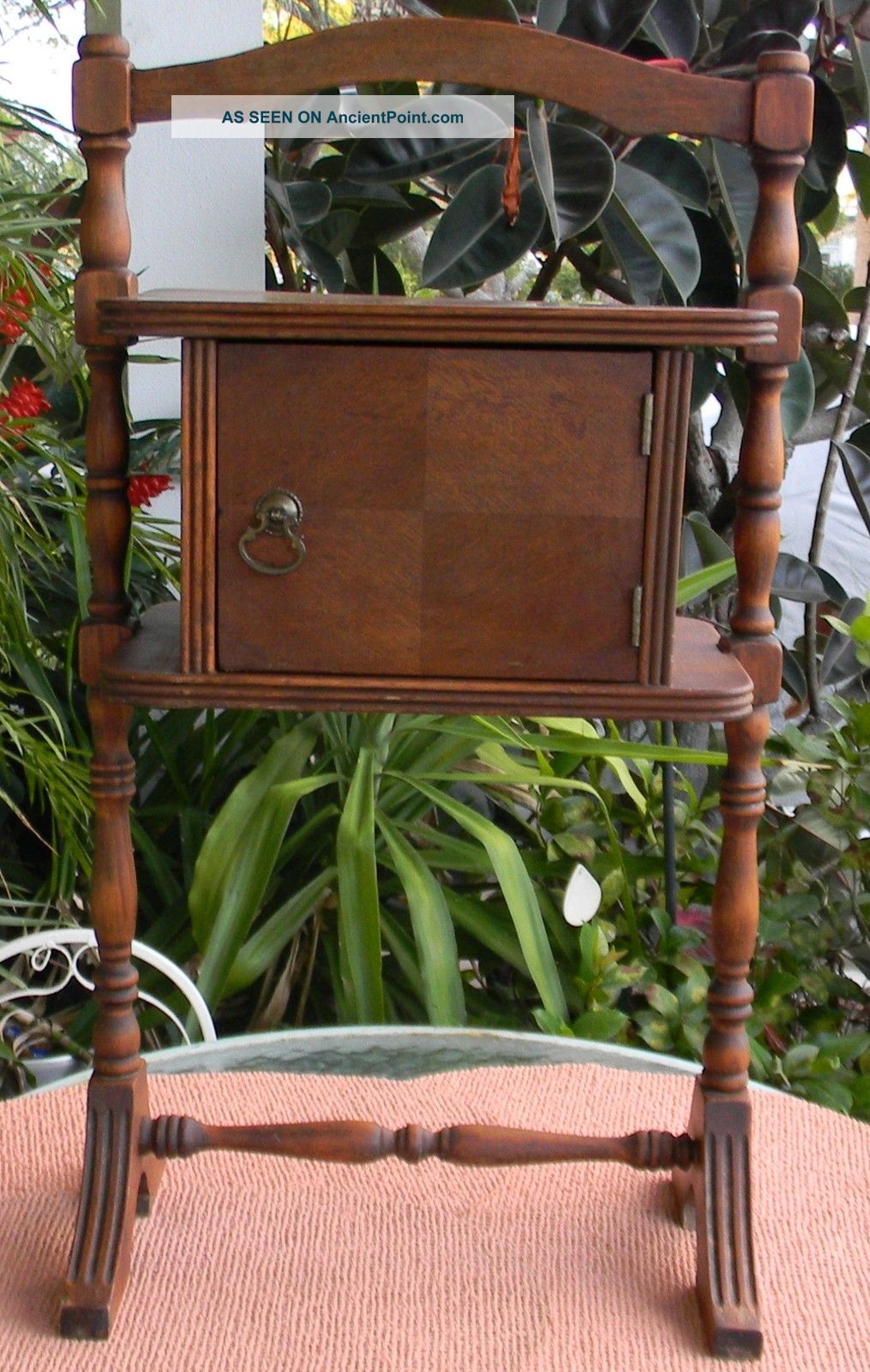 Antique Carved Mahogany Humidor Smoking Stand 1800-1899 photo