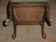 Antique Victorian Footstool Queen Ann Legs Needlepoint Upholstery Easy Restore 1900-1950 photo 1