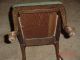 Antique Victorian Footstool Queen Ann Legs Needlepoint Upholstery Easy Restore 1900-1950 photo 2