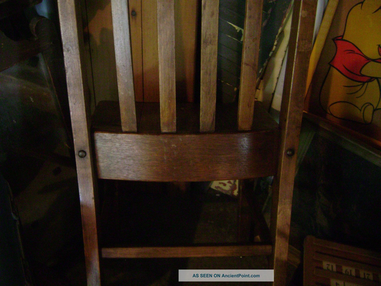 Vintage Antique Wooden Desk Chair Oak Wood Office School Unknown photo