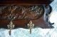 French Antique Carved Oak Panel Coat Rack Hooks Wall Shelf Kitchen Linen Copper Other photo 1