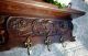 French Antique Carved Oak Panel Coat Rack Hooks Wall Shelf Kitchen Linen Copper Other photo 5