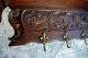 French Antique Carved Oak Panel Coat Rack Hooks Wall Shelf Kitchen Linen Copper Other photo 6