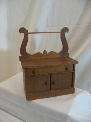 Antique Victorian Wash Stand Miniature Salesman ' S Sample White Oak photo