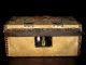 C1840 Hide Covered Trunk Boston Shelton Cheever Lock Chest Box Leather 1800-1899 photo 1