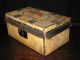 C1840 Hide Covered Trunk Boston Shelton Cheever Lock Chest Box Leather 1800-1899 photo 2