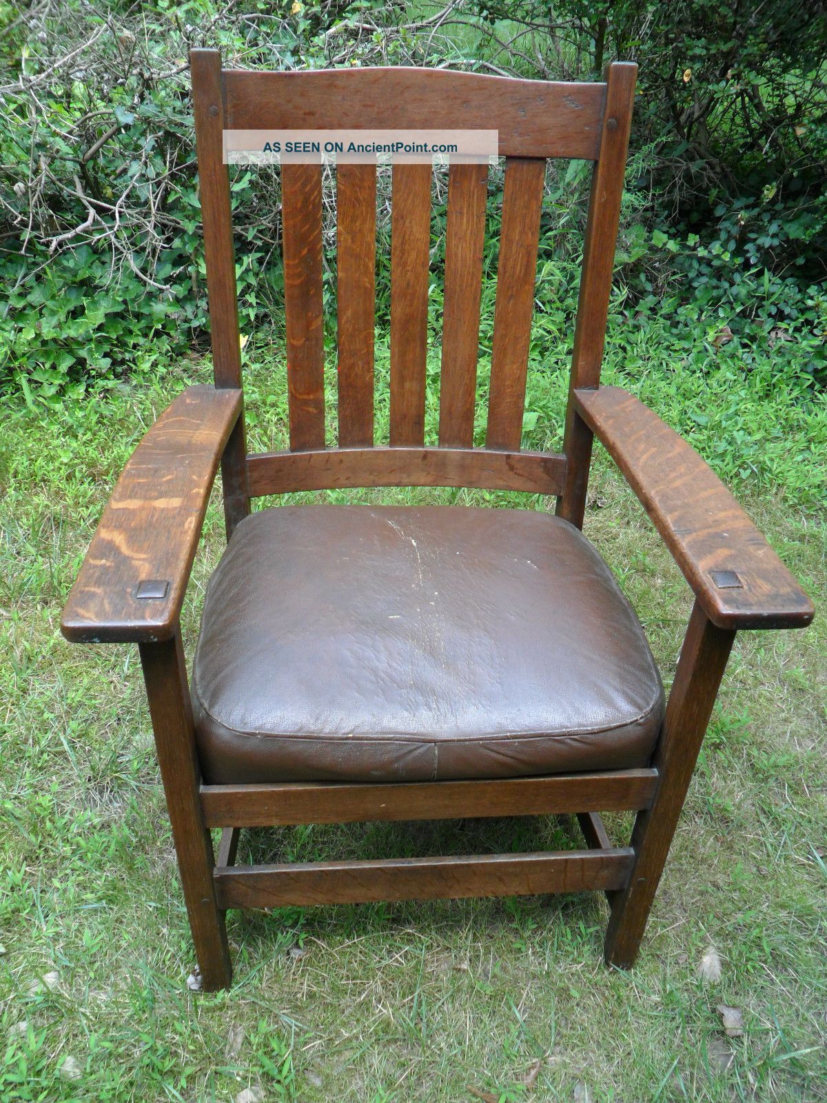 L & Jg Stickley Arts & Crafts Oak Arm Chair 810 Mission Style Signed 1900-1950 photo