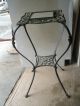 Antique Wrought Iron Table Ornate Scroll Plant Stand Leaded Glass Inset Unknown photo 1