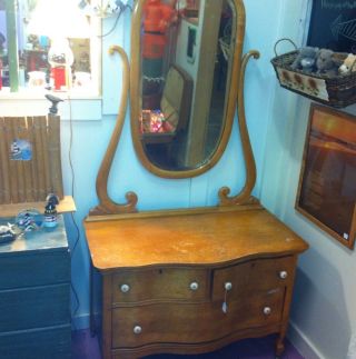 Antique Dresser With Mirror photo