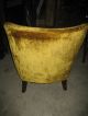 Vintage Mid Century Hollwood Regency Yellow Gold Velvet Arm Chair Art Deco - Nr Post-1950 photo 2