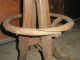 Old Architect Artist Stool Bent Wood Nail Head Leather Primitive Arts & Crafts 1900-1950 photo 9