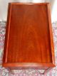 Vintage Flame Mahogany Recessed Top Tables With Drawer Pair Post-1950 photo 9