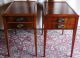 Vintage Flame Mahogany Recessed Top Tables With Drawer Pair Post-1950 photo 1