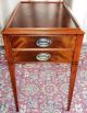 Vintage Flame Mahogany Recessed Top Tables With Drawer Pair Post-1950 photo 4