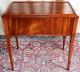 Vintage Flame Mahogany Recessed Top Tables With Drawer Pair Post-1950 photo 5