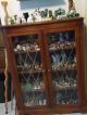 Antique,  One - Owner,  Bookcase With 2 Full Glass Doors,  Finish & Glass 1900-1950 photo 11