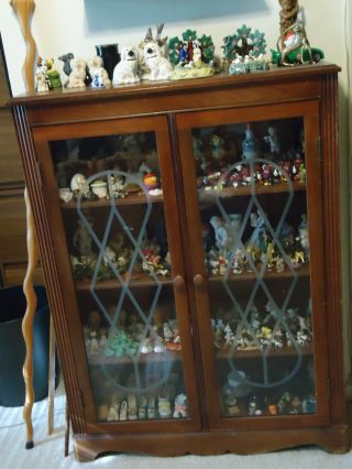 Antique,  One - Owner,  Bookcase With 2 Full Glass Doors,  Finish & Glass photo