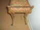Vintage Antique Ornate Brass Metal Upholstered Piano Side Bench Unknown photo 1