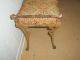 Vintage Antique Ornate Brass Metal Upholstered Piano Side Bench Unknown photo 2