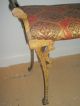 Vintage Antique Ornate Brass Metal Upholstered Piano Side Bench Unknown photo 3