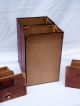 Antique Fabric Covered Oak Two Drawer Filing Cabinet By 