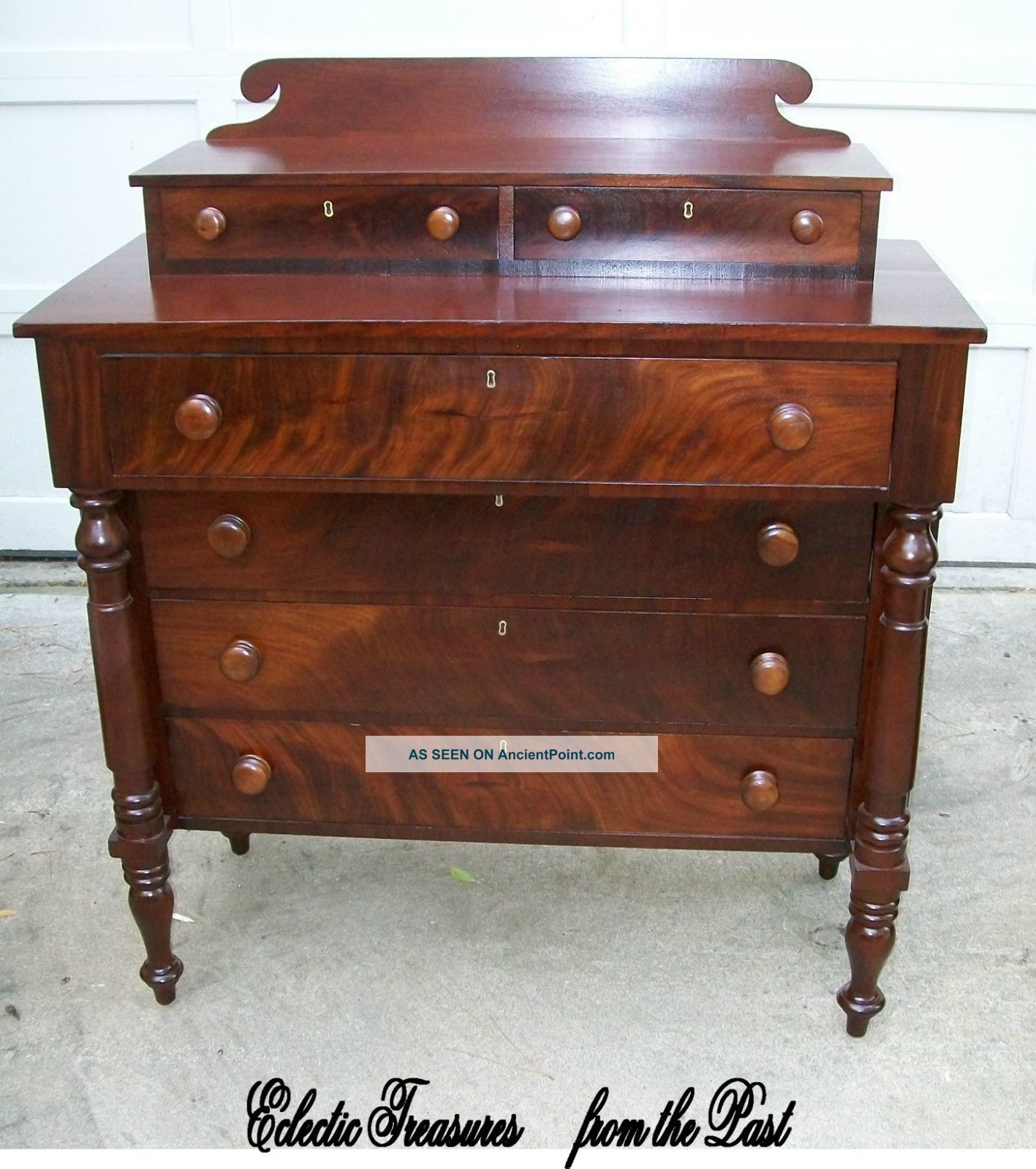 Early Empire Chest Of Drawers Flame Mahogany And White Pine 1800-1899 photo