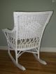 Authentic Early 20th Century Twisted Rush Rocker,  White,  Fully Restored 1900-1950 photo 2