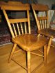 Set Of Four (4) Antique Plank Chairs - Guc 1900-1950 photo 2