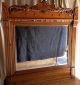Antique Oak 2 Over 2 Drawer Dresser,  Large Framed Tilt Mirror,  Applied Carvings 1900-1950 photo 5