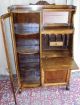 Antique Tiger Oak Empire Style Bowed Glass Side X Side Desk/ Cabinet/ Bookcase 1900-1950 photo 2