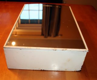 Antique Vintage Medicine Cabinet Metal With Mirror Door 1950 ' S photo