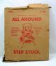 Vintage 1950s 3 - Tier Step Stool Nos Metal Pastel Yellow Mid - Century Box Post-1950 photo 5