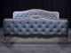 Antique French Country Baroque Tufted Upholstered Queen Bed Frame 1940 - $3400 1900-1950 photo 1