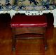Vintage Solid Wood Red Foot Rest / Stool 18 