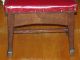 Vintage Solid Wood Red Foot Rest / Stool 18 
