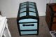 Primitive Robins Egg Blue Dome High Rise Steamer Trunk Baby Blue Chest 1800-1899 photo 4