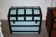 Primitive Robins Egg Blue Dome High Rise Steamer Trunk Baby Blue Chest 1800-1899 photo 5