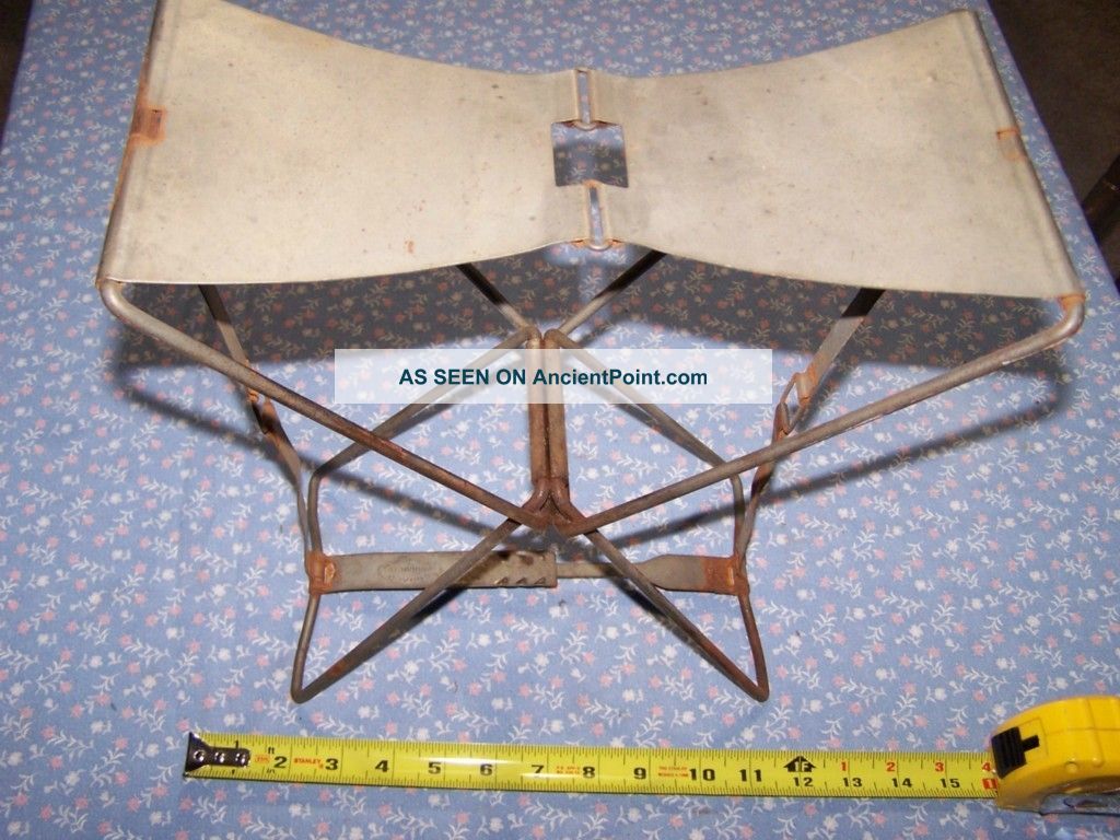 Antique Metal Folding Stool Unknown photo
