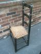 Vintage Antique Child ' S Wood Spindle Chair Toleware Hand - Painted Woven Seat Unknown photo 1