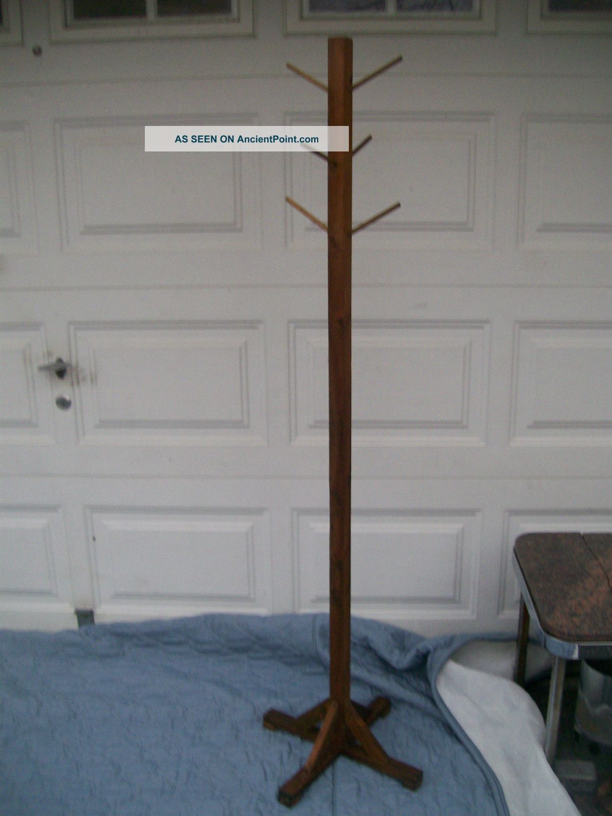 Antique Wooden Hall Tree - Coat Rack/vintage Wooden Coat Rack Hall Tree - 68 