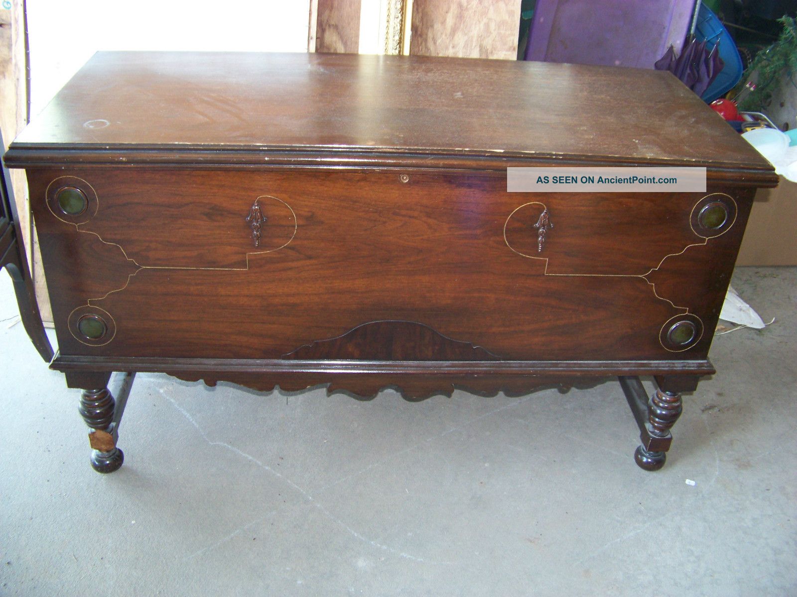 Antique Mahogany Cedar Lined Hope/blanket Chest Continental Desk Co Bedroom Hope 1900-1950 photo