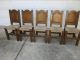 5 Vintage French Country Chairs,  Solid Walnut,  Straw Seat,  Rustic Looking. 1900-1950 photo 1