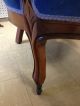 Pair Of 2 Blue Vintage Carved Victorian Chairs Stunning Unknown photo 4