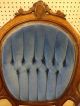 Pair Of 2 Blue Vintage Carved Victorian Chairs Stunning Unknown photo 5